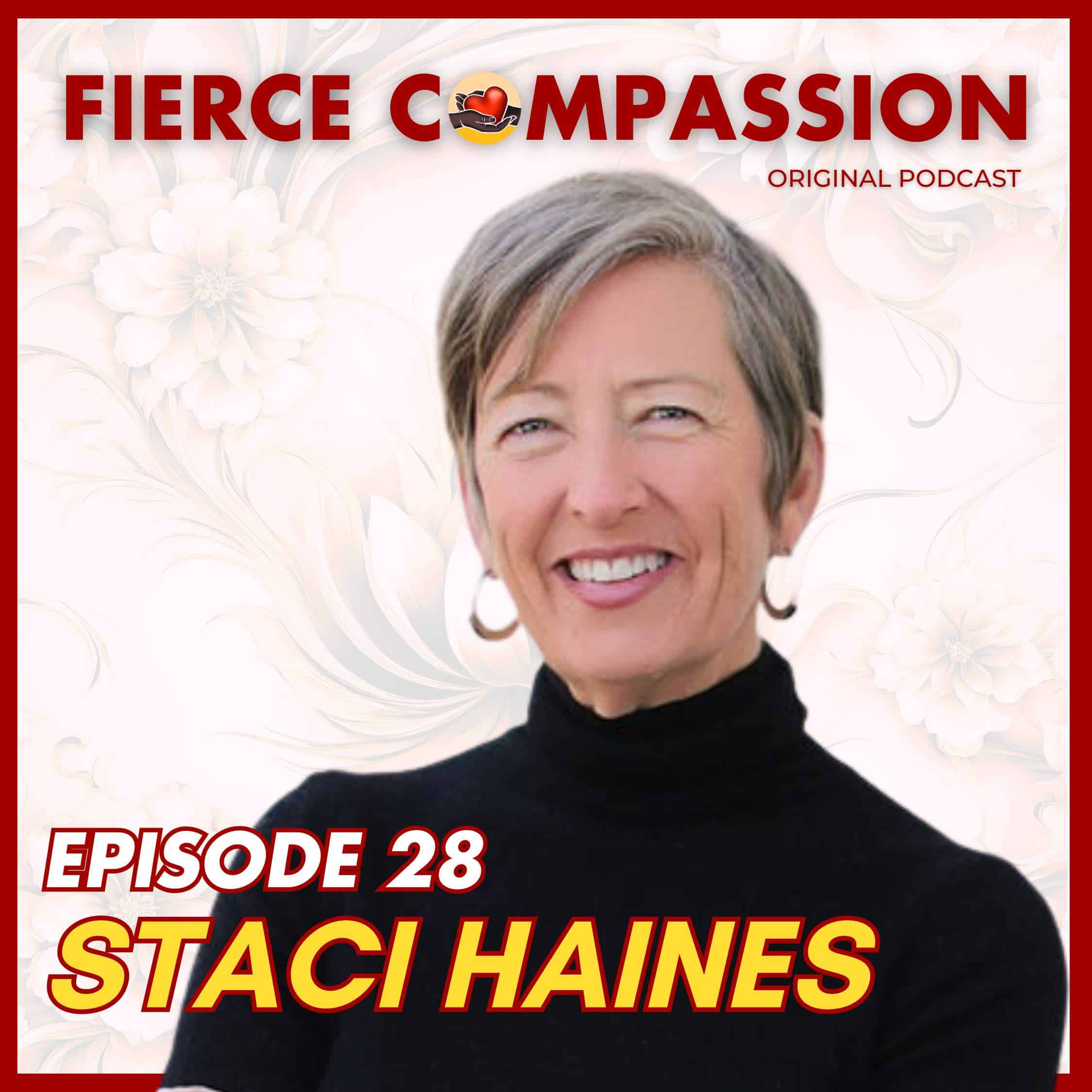 Fierce Compassion Episode 12. Image of Dr. Akómolàfè sitting with arms around bent knee.